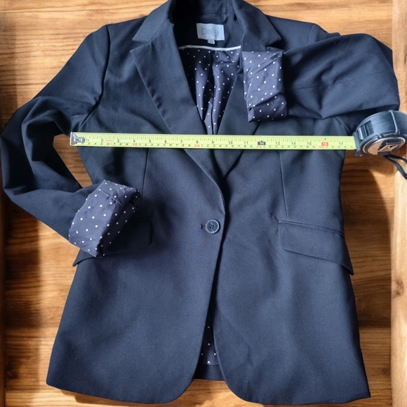 Dalia Single Breasted Heart Lined Black Blazer Jacket - Picture 10 of 12